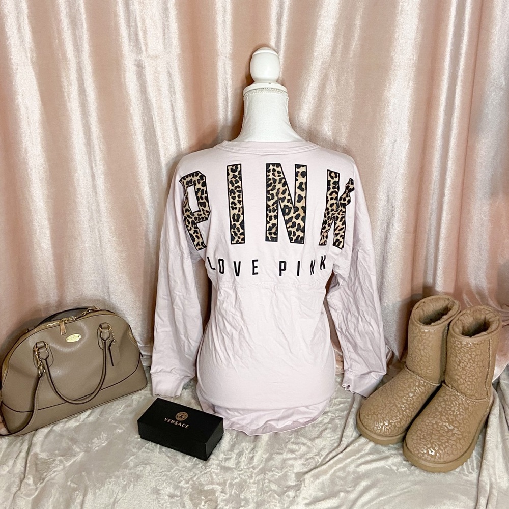 Victoria's Secret PINK leopard varsity crew